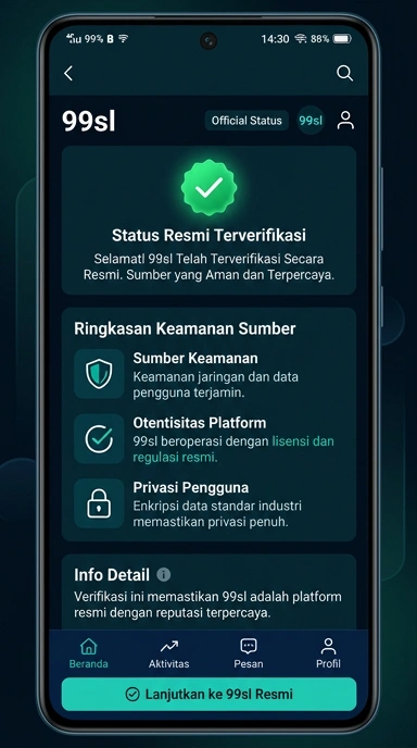 Tampilan kanal resmi 99sl