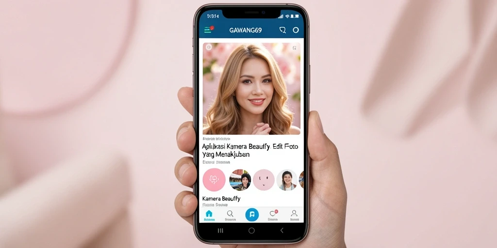 Antarmuka GAWANG69 dengan fitur Kamera Beautify yang mengesankan.