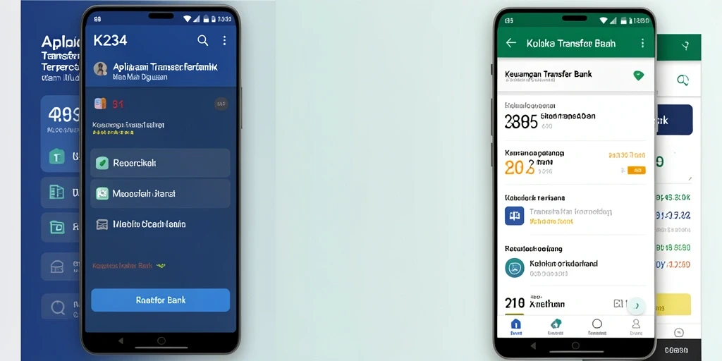 Antarmuka aplikasi K234 untuk fungsi Transfer Bank yang mudah digunakan.