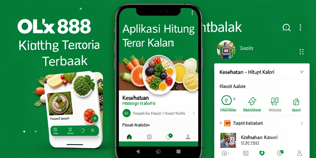 Antarmuka aplikasi OLX888 untuk menghitung kalori dengan mudah.