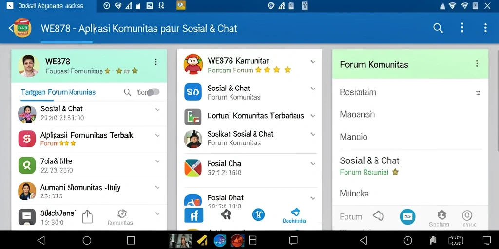 Tampilan antarmuka aplikasi Forum Komunitas WE878 yang menarik dan interaktif.